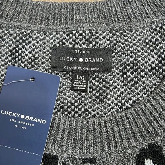 Lucky Brand Ladies Slouchy Crewneck Sweater Spotted Animal Cheetah Leopard Print - Picture 4 of 8